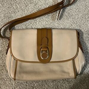 Bally Cream and Brown Crossbody Bag